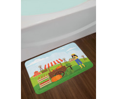 Farmer Selling Products Bath Mat