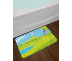 Grass and Pond Bath Mat