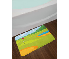 Flags Grass Land Bath Mat