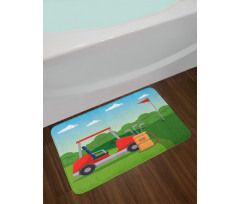 Club Car and Flag Bath Mat