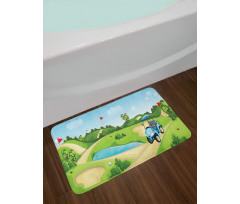 Hills Car Flags Bath Mat