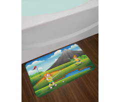 Golfer Children Bath Mat