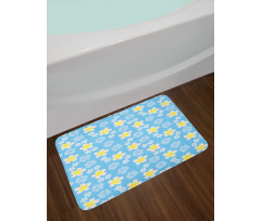 Freshening Soft Tone Flowers Bath Mat