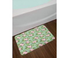 Hibiscus Blooming Bouquets Bath Mat