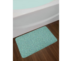 Jungle Leaves Hand Drawn Bath Mat