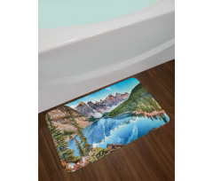 Moraine Lake Panorama Bath Mat