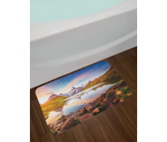 Tranquil Lake Sunrise Bath Mat