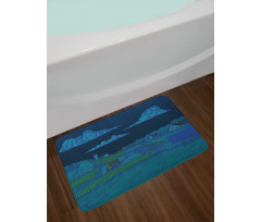 Night Countryside Art Bath Mat