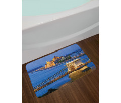 River of Budapest Bridge Bath Mat