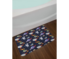 Galaxy Asteroid UFO Astronaut Bath Mat