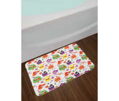 Monsters Animal Funny Cartoon Bath Mat