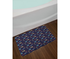 Stars Rockets and Planets Bath Mat