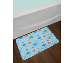 Colorful Galactic Elements Bath Mat