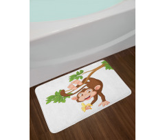Monkey with Banana Tree Bath Mat