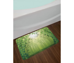 Bamboo Trees in Forest Bath Mat