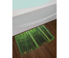 Exotic Bamboo Tree Forest Bath Mat