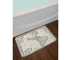 Retro Old America Map Bath Mat