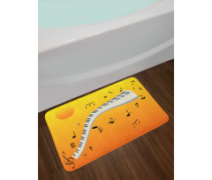 Joyous Sunset Piano Keys Bath Mat