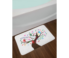 Tree with Colorful Items Bath Mat