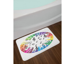 Colorful Round Layout Bath Mat