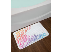 Hand Drawn Swirls Stars Bath Mat