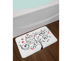 Romantic Tree and Hearts Bath Mat