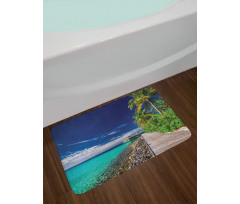 Beach Palm Trees Sky Bath Mat