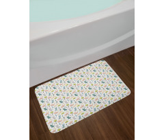 Funny Pastel Bunnies Bath Mat