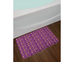 Flowers Leaves and Fruits Bath Mat