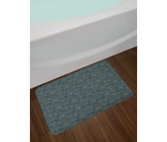 Vintage Muted Tone Leaves Bath Mat