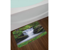 Trees Flowers Waterfall Bath Mat