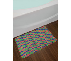 Chameleon with Palm Stripes Bath Mat