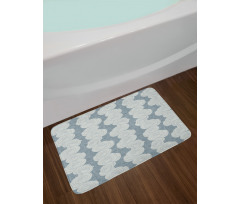 Hazy Tone Rose Silhouettes Bath Mat