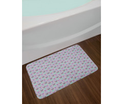 Romance Love Motifs Dots Bath Mat