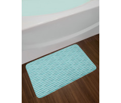 Horizontal Aquatic Waves Bath Mat