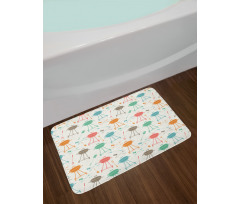 Retro Barbecue Grill Elements Bath Mat