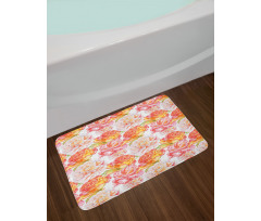 Watercolor Artwork Roses Bath Mat