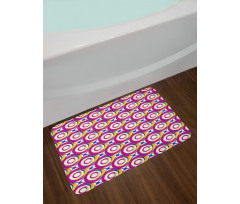 Colorful Hip Circles Swirls Bath Mat