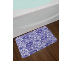 Rhythmic Flowers Motifs Bath Mat