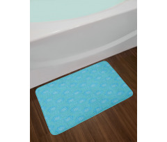 Pointy Petals Flowers Leaves Bath Mat