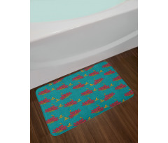 Autumn Flower Leaves Art Bath Mat