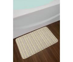 Pastel Roses Leaves Bath Mat