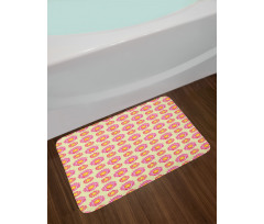 Abstract Watercolor Flowers Bath Mat