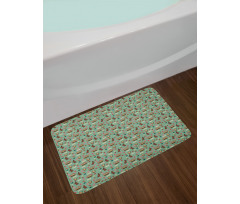 Chocolate Bunny Eggs Tulips Bath Mat