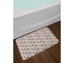 Tropical Colorful Daffodils Bath Mat