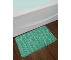 Shapes in Damask Pattern Bath Mat