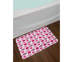 Flower Sketches over Dots Bath Mat