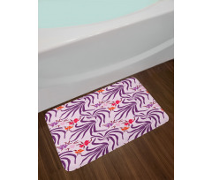 Huge Leaves and Flowers Art Bath Mat