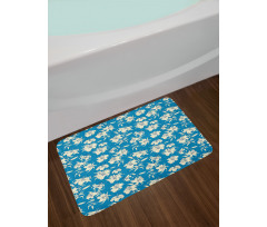 Blooming Lily Flowers Art Bath Mat