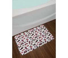 Gift Cupcakes Keys Birds Bath Mat